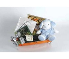Wine Chocolate Bear With Flower Arrangement